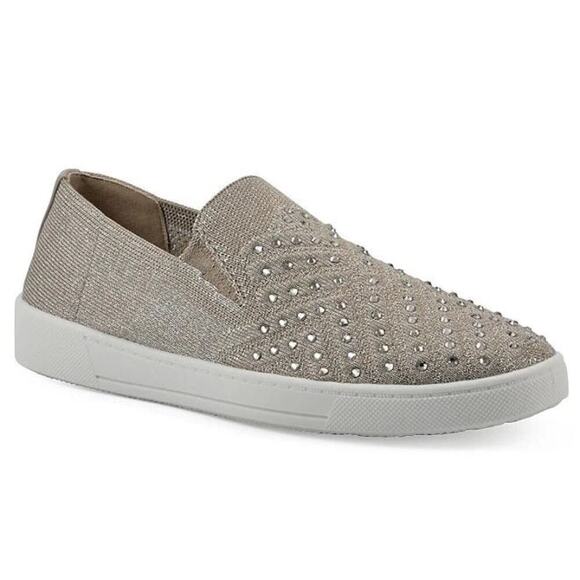 White Mountain Shoes - White Mountain NEW Bling Sneaker Size 7 Metallic Slip On Knit Glam Chic Brunch